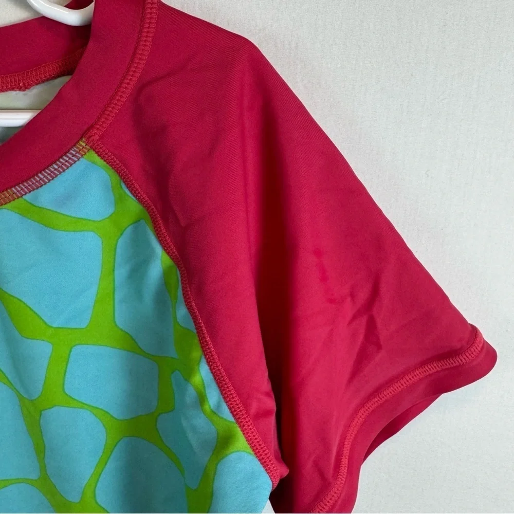 Hanna Andersson Red Green Blue Short Sleeve Rash Guard Kids Size 12